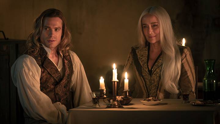Sam Reid as Lestat De Lioncourt and Jennifer Ehle as Gabriella - Anne Rice's The Vampire Lestat _ Episode 04 - Photo Credit: Sophie Giraud/AMC