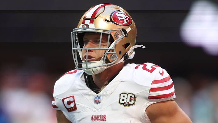 San Francisco 49ers running back Christian McCaffrey (23) warms up before their game against the Atlanta Falcons at Mercedes-Benz Stadium. Mandatory Credit: Brett Davis-Imagn Images San Francisco 49ers running back Christian McCaffrey (23) warms up before their game against the Atlanta Falcons at Mercedes-Benz Stadium. Mandatory Credit: Brett Davis-Imagn Images