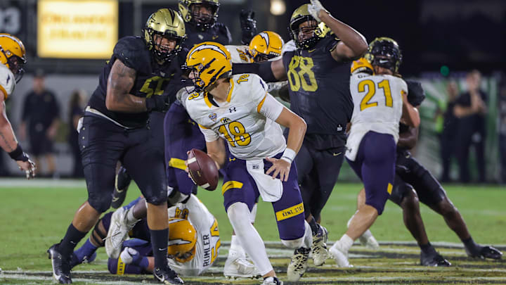 UCF Knights defensive tackle John Walker (55), a former Freshman All-American in 2023, announced his entrance into the college football transfer portal on Tuesday.