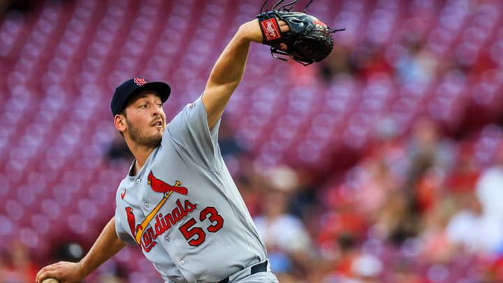 Aug 17, 2026; Cincinnati, Ohio, USA; St. Louis Cardinals starting pitcher Andre Pallante (53) pitches against the Cincinnati Reds in the second inning at Great American Ball Park. Mandatory Credit: Katie Stratman-Imagn Images Aug 17, 2026; Cincinnati, Ohio, USA; St. Louis Cardinals starting pitcher Andre Pallante (53) pitches against the Cincinnati Reds in the second inning at Great American Ball Park. Mandatory Credit: Katie Stratman-Imagn Images