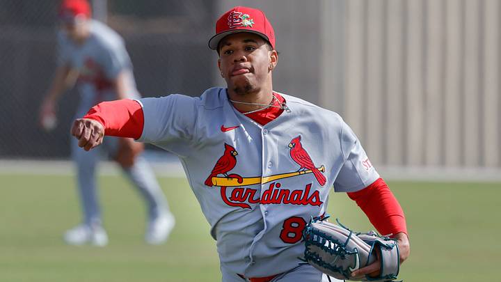Feb 16, 2026; Jupiter, FL, USA; St. Louis Cardinals pitcher Jurrangelo Cijntje throws the ball during spring training workouts at Roger Dean Stadium. Mandatory Credit: Reinhold Matay-Imagn Images Feb 16, 2026; Jupiter, FL, USA; St. Louis Cardinals pitcher Jurrangelo Cijntje throws the ball during spring training workouts at Roger Dean Stadium. Mandatory Credit: Reinhold Matay-Imagn Images