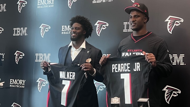 The Atlanta Falcons selected edge rushers Jalon Walker and James Pearce Jr. in the first round of the 2025 NFL draft. The Atlanta Falcons selected edge rushers Jalon Walker and James Pearce Jr. in the first round of the 2025 NFL draft.