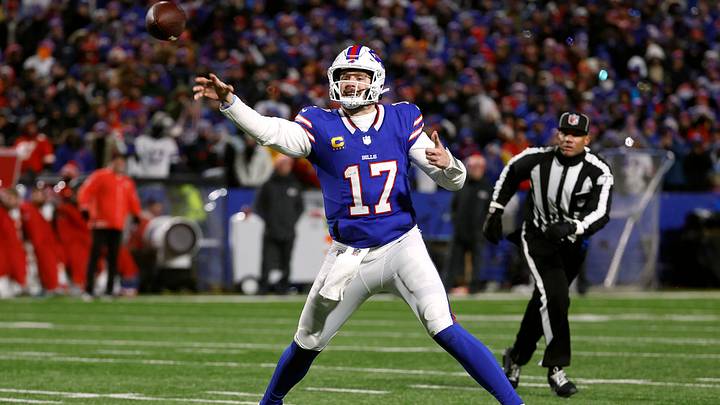 Buffalo Bills quarterback Josh Allen throws a pass during an NFL game. Before becoming an NFL MVP, Allen received no Division I scholarship offers out of Firebaugh High School in California. Buffalo Bills quarterback Josh Allen throws a pass during an NFL game. Before becoming an NFL MVP, Allen received no Division I scholarship offers out of Firebaugh High School in California.