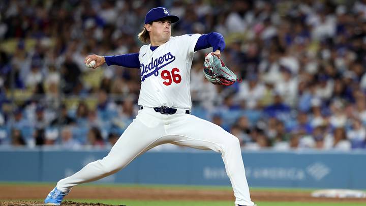 Aug 12, 2026; Los Angeles, California, USA; Los Angeles Dodgers pitcher Landon Knack (96) pitches during the seventh inning against the Kansas City Royals at Dodger Stadium. Mandatory Credit: Kiyoshi Mio-Imagn Images Aug 12, 2026; Los Angeles, California, USA; Los Angeles Dodgers pitcher Landon Knack (96) pitches during the seventh inning against the Kansas City Royals at Dodger Stadium. Mandatory Credit: Kiyoshi Mio-Imagn Images
