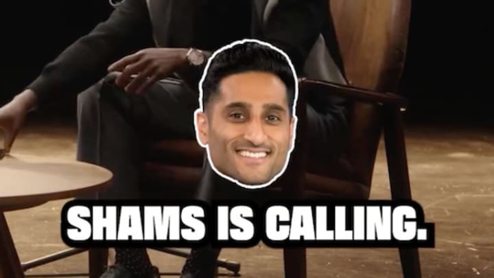 Rich Paul answers a phone call from Shams Charania doing a podcast taping. Rich Paul answers a phone call from Shams Charania doing a podcast taping.