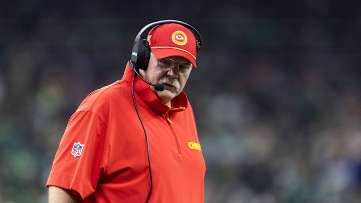 Feb 9, 2025; New Orleans, LA, USA; Kansas City Chiefs head coach Andy Reid against the Philadelphia Eagles in Super Bowl LIX at Ceasars Superdome. Mandatory Credit: Mark J. Rebilas-Imagn Images Feb 9, 2025; New Orleans, LA, USA; Kansas City Chiefs head coach Andy Reid against the Philadelphia Eagles in Super Bowl LIX at Ceasars Superdome. Mandatory Credit: Mark J. Rebilas-Imagn Images