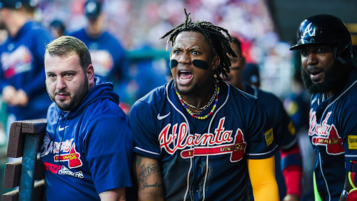 Ronald Acuña Jr. se gozó el jonrón de Maikel García 