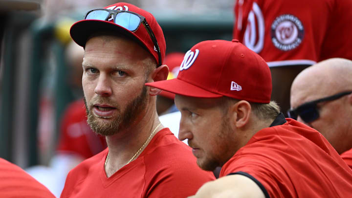 Jul 31, 2022; Washington, District of Columbia, USA; Washington Nationals pitcher  Stephen Strasburg
