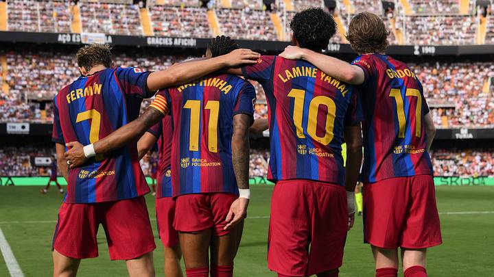 Fermin Lopez, Raphinha, Lamine Yamal, Anthony Gordon, Barcelona Fermin Lopez, Raphinha, Lamine Yamal, Anthony Gordon, Barcelona