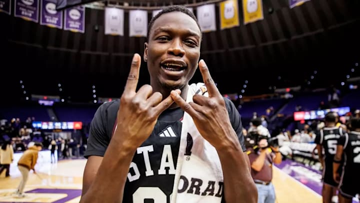 Mississippi State Forward Achor Achor (#99) during the game between the LSU Tigers and the Mississippi State Bulldogs at Pete Maravich Assembly Center in Baton Rouge, LA. 