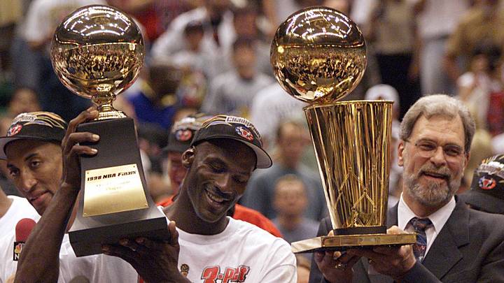Michael Jordan holds the MVP trophy and coach Phil Jackson holds the championship trophy after the Bulls beat the Jazz to win their sixth title in 1998.
Xxx C03 Phil Jackson 17 S Ut Michael Jordan holds the MVP trophy and coach Phil Jackson holds the championship trophy after the Bulls beat the Jazz to win their sixth title in 1998.
Xxx C03 Phil Jackson 17 S Ut
