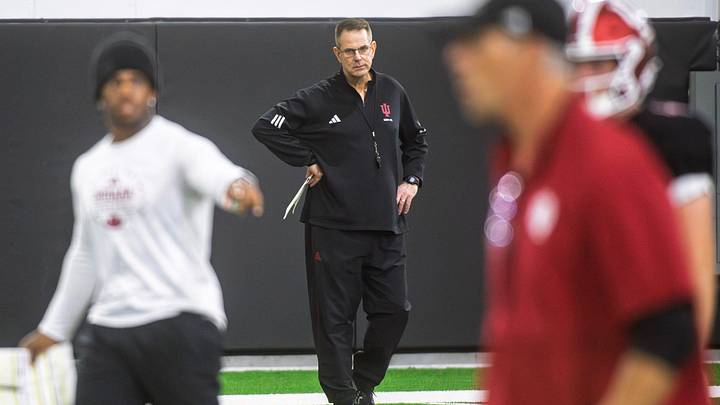 Indiana Head Coach Curt Cignetti during Indiana football spring practice on Thursday, April 16, 2026.