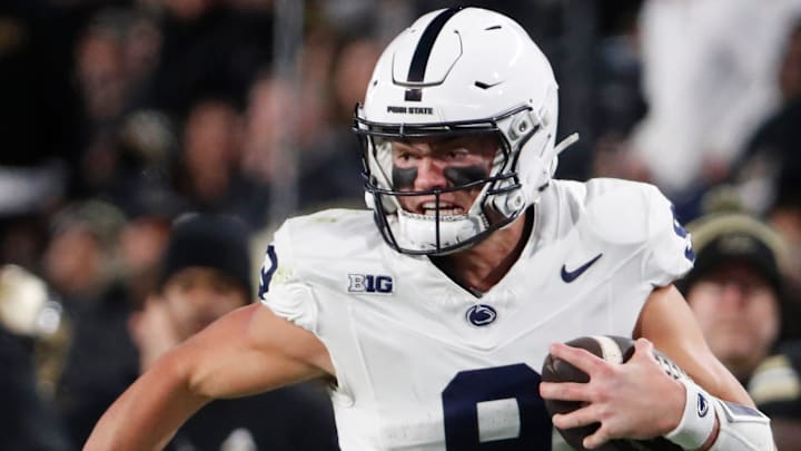 Former Penn State Nittany Lions quarterback Beau Pribula rushes the ball against the Purdue Boilermakers at Ross-Ade Stadium in West Lafayette, Ind.
