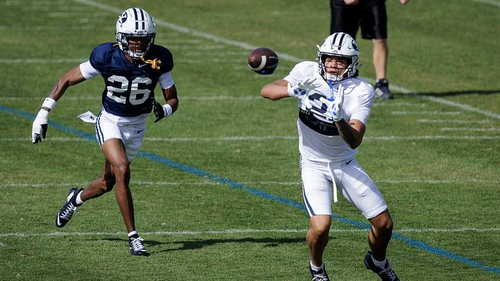 BYU wide receiver Jaron Pula at Spring Camp BYU wide receiver Jaron Pula at Spring Camp