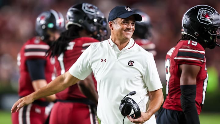 Sep 6, 2025; Columbia, South Carolina, USA; South Carolina Gamecocks head coach Shane Beamer directs his team against the South Carolina State Bulldogs in the second half at Williams-Brice Stadium. Mandatory Credit: Jeff Blake-Imagn Images Sep 6, 2025; Columbia, South Carolina, USA; South Carolina Gamecocks head coach Shane Beamer directs his team against the South Carolina State Bulldogs in the second half at Williams-Brice Stadium. Mandatory Credit: Jeff Blake-Imagn Images