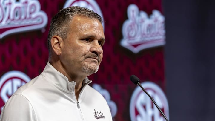 Mississippi State Bulldogs head coach Chris Jans talks with the media during SEC Media Days at Grand Bohemian Hotel.