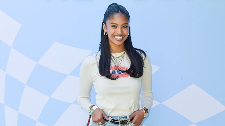 Natalia Bryant arrives at the 7th Annual REVOLVE Festival 2024 during the 2024 Coachella Valley Music And Arts Festival.