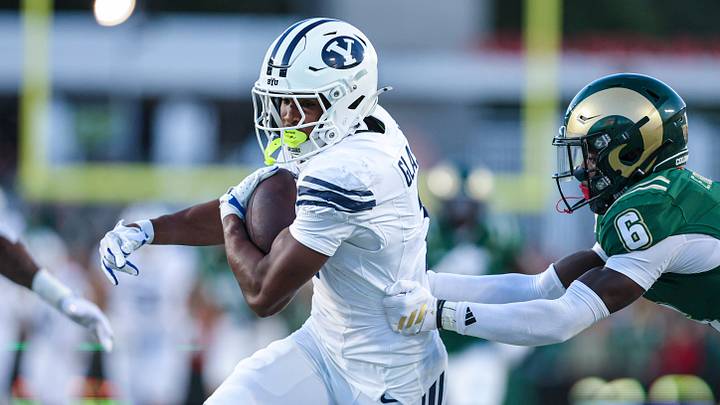 BYU wide receiver Legend Glasker against Colorado State BYU wide receiver Legend Glasker against Colorado State