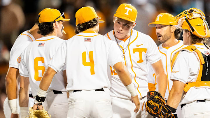 Tennessee's Liam Doyle (12) comes out of the game during a NCAA Baseball Tournament Knoxville Regional game between Tennessee and Miami Ohio on May 30, 2025. Tennessee's Liam Doyle (12) comes out of the game during a NCAA Baseball Tournament Knoxville Regional game between Tennessee and Miami Ohio on May 30, 2025.