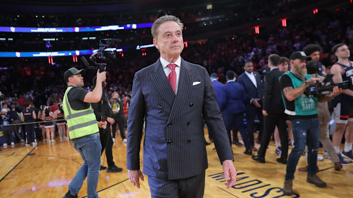 Mar 14, 2026; New York, NY, USA; St. John's basketball head coach Rick Pitino following the men's Big East Conference Tournament Championship against the Connecticut Huskies at Madison Square Garden.