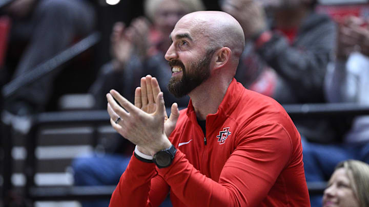 San Diego State Aztecs football coach Sean Lewis. San Diego State Aztecs football coach Sean Lewis.