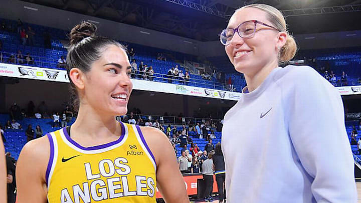 Kelsey Plum and Paige Bueckers following Sparks/Wings game on June 6, 2025. (Image Courtesy: Getty Images)