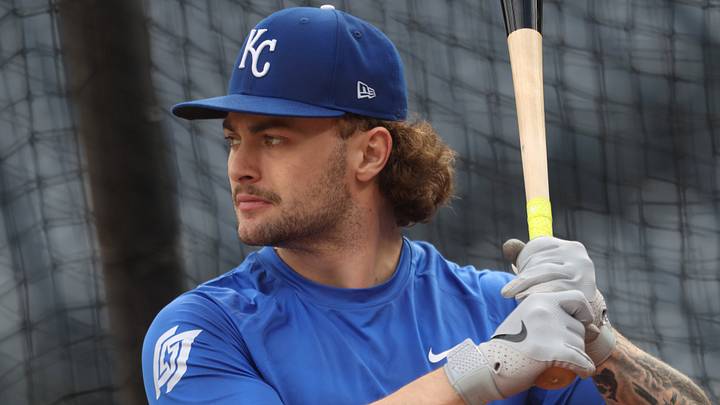 Sep 19, 2026; Pittsburgh, Pennsylvania, USA;  Kansas City Royals catcher Carter Jensen (22) in the batting cage before the game against the Pittsburgh Pirates at PNC Park.  Mandatory Credit: Charles LeClaire-Imagn Images