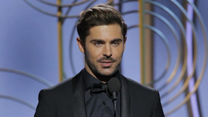 Jan 7, 2018; Beverly Hills, CA, USA; Zac Efron presents during the 75th Golden Globe Awards at the Beverly Hilton. Mandatory Credit: Paul Drinkwater/NBC Handout via USA TODAY NETWORK