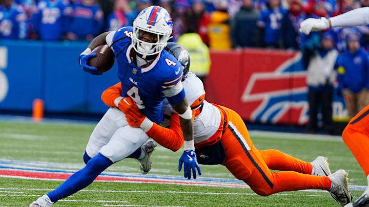 Buffalo Bills running back James Cook (4). Buffalo Bills running back James Cook (4).