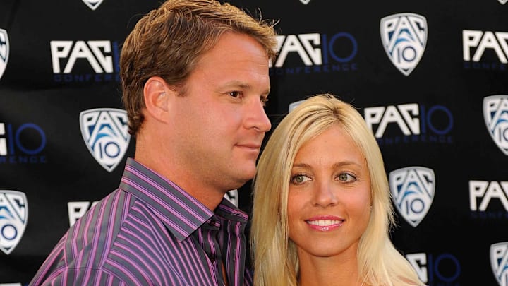 Jul 29, 2010: Ole Miss Rebels football head coach Lane Kiffin (left) and his ex-wife Layla Kiffin (right) in Los Angeles
