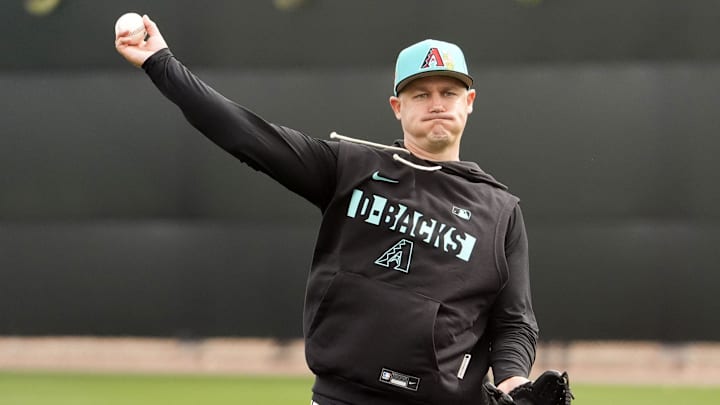 Arizona Diamondbacks pitcher Paul Sewald during spring training workouts at Salt River Fields on Feb. 16, 2026, in Scottsdale. Arizona Diamondbacks pitcher Paul Sewald during spring training workouts at Salt River Fields on Feb. 16, 2026, in Scottsdale.