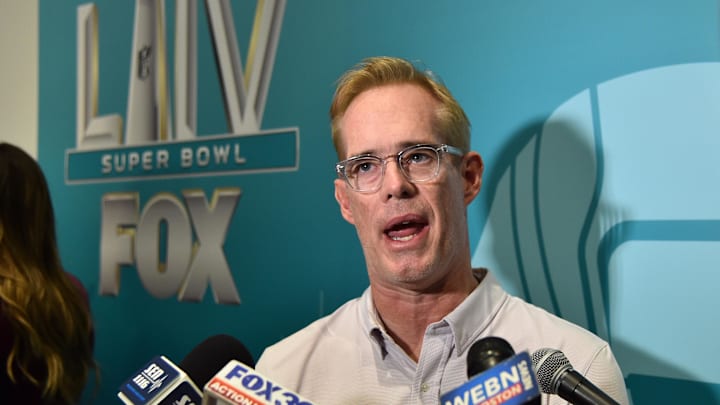 Jan 28, 2020; Miami, Florida, USA; Fox Sports broadcaster Joe Buck speaks with the media.