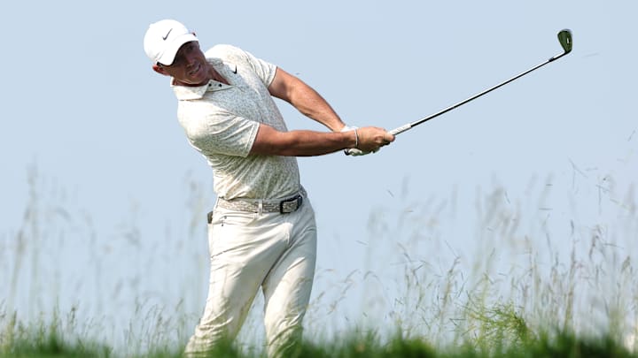 Rory McIlroy during his first round at the 2025 U.S. Open at Oakmont Country Club