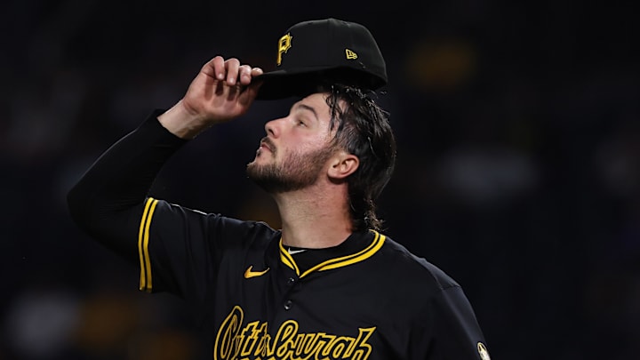 Sep 16, 2025; Pittsburgh, Pennsylvania, USA;  Pittsburgh Pirates starting pitcher Paul Skenes (30) pitches against the Chicago Cubs during the third inning at PNC Park. Mandatory Credit: Charles LeClaire-Imagn Images