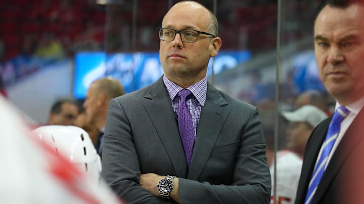 Chicago Blackhawks head coach Jeff Blashill during his time coaching the Detroit Red Wings.
