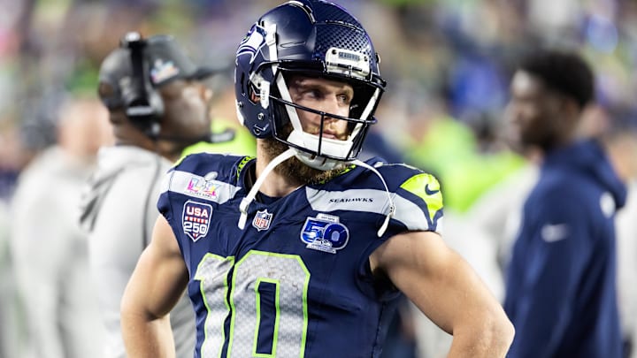 Seattle Seahawks wide receiver Cooper Kupp against the New England Patriots during Super Bowl LX.