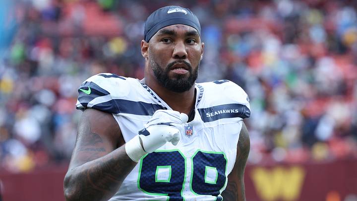 Sep 27, 2026; Landover, Maryland, USA; Seattle Seahawks defensive tackle Leonard Williams (99) looks on during the first half against the Washington Commanders at Northwest Stadium. Mandatory Credit: Amber Searls-Imagn Images Sep 27, 2026; Landover, Maryland, USA; Seattle Seahawks defensive tackle Leonard Williams (99) looks on during the first half against the Washington Commanders at Northwest Stadium. Mandatory Credit: Amber Searls-Imagn Images