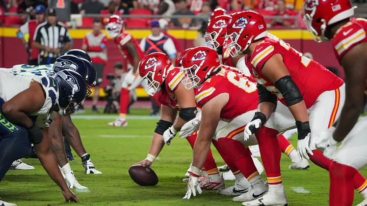 Aug 28, 2026; Kansas City, Missouri, USA; A general view of the line of scrimmage during the game between the Kansas City Chiefs and Seattle Seahawks at Arrowhead Stadium. Mandatory Credit: Denny Medley-Imagn Images Aug 28, 2026; Kansas City, Missouri, USA; A general view of the line of scrimmage during the game between the Kansas City Chiefs and Seattle Seahawks at Arrowhead Stadium. Mandatory Credit: Denny Medley-Imagn Images