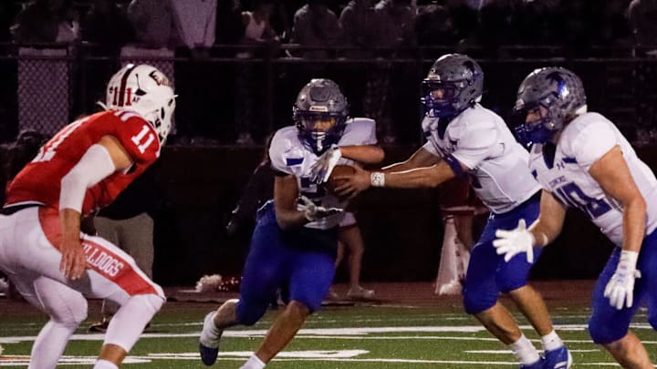 Wilson hosted Cedar Crest for a District 3 6A football playoff game at John Gurski Stadium on Friday, Nov. 8, 2024. The Bulldogs led 21-3 over the Falcons at the halfway mark.