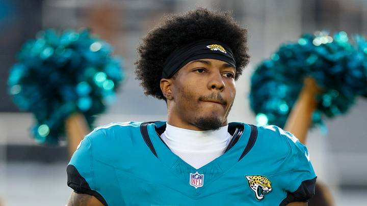 Aug 21, 2026; Jacksonville, Florida, USA; Jacksonville Jaguars cornerback Christian Braswell (21) is introduced before a preseason game against the Carolina Panthers at EverBank Stadium. Aug 21, 2026; Jacksonville, Florida, USA; Jacksonville Jaguars cornerback Christian Braswell (21) is introduced before a preseason game against the Carolina Panthers at EverBank Stadium.