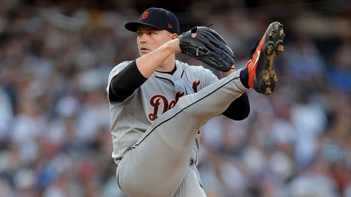 Detroit Tigers starting pitcher Tarik Skubal (29) pitches against the New York Yankees at Yankee Stadium. Detroit Tigers starting pitcher Tarik Skubal (29) pitches against the New York Yankees at Yankee Stadium.