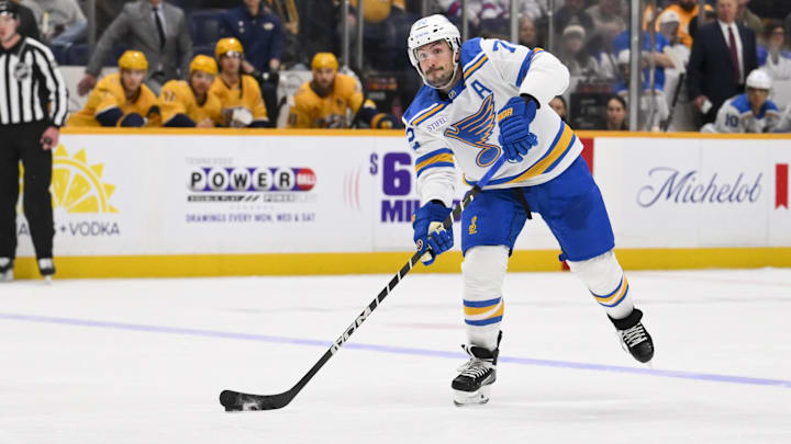 Blues defenseman Justin Faulk was traded to the Red Wings at the NHL trade deadline