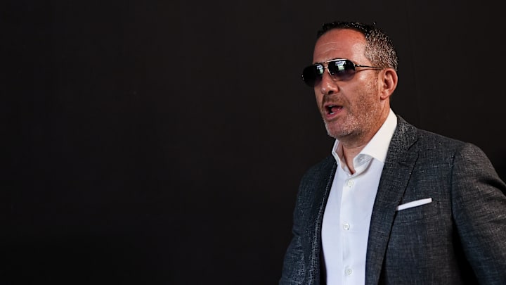 Philadelphia Eagles general manager Howie Roseman walks out of the team tunnel before a game against the Los Angeles Rams 
