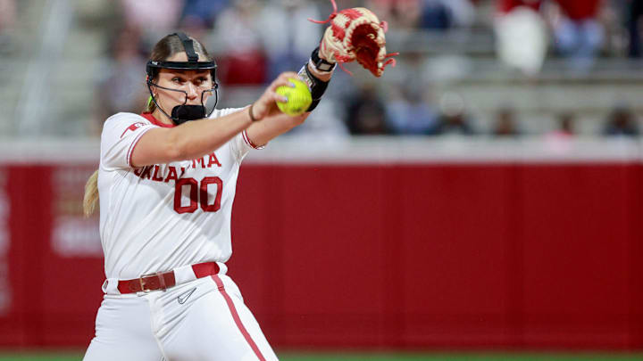 Freshman pitcher Allyssa Parker prepares the throw the ball during the home opener against Alabama State at Love’s Field on Thursday in Norman. Okla. Freshman pitcher Allyssa Parker prepares the throw the ball during the home opener against Alabama State at Love’s Field on Thursday in Norman. Okla.