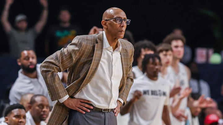 Feb 28, 2026; Orlando, Florida, USA; UCF Knights head coach Johnny Dawkins during the second half against the Baylor Bears at Addition Financial Arena. Mandatory Credit: Mike Watters-Imagn Images