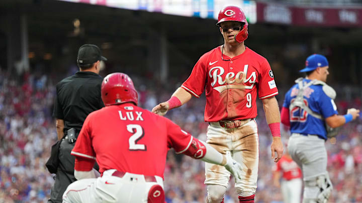 Cincinnati Reds players Matt McLain, Gavin Lux Cincinnati Reds players Matt McLain, Gavin Lux