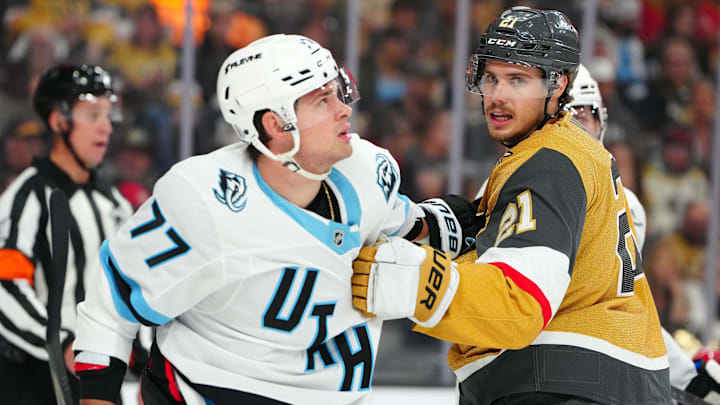 Utah Mammoth winger JJ Peterka vs. the Vegas Golden Knights