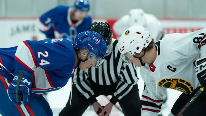 Hudson Williams as Shane Hollander and Connor Storrie as Ilya Rozanov in Heated Rivalry season 1 episode 5 - Courtesy of Bell Media