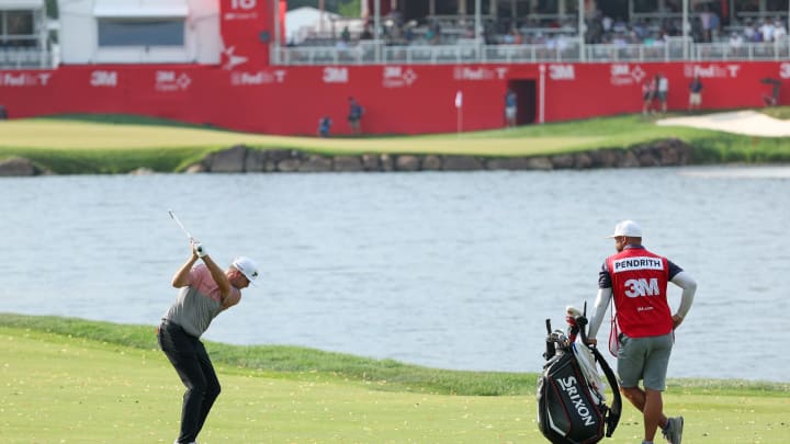 Taylor Pendrith leads the 3M Open by two shots entering the weekend. Taylor Pendrith leads the 3M Open by two shots entering the weekend.