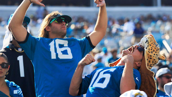 Jacksonville Jaguars fans boo and show their defeated attitude during the fourth quarter of an NFL